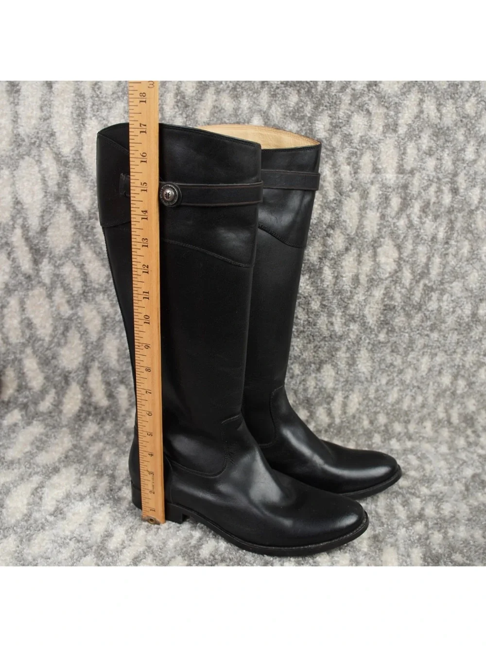 Frye Molly Button Knee High Boots Riding Tall Equestrian Zipper Booties 9.5B BLK